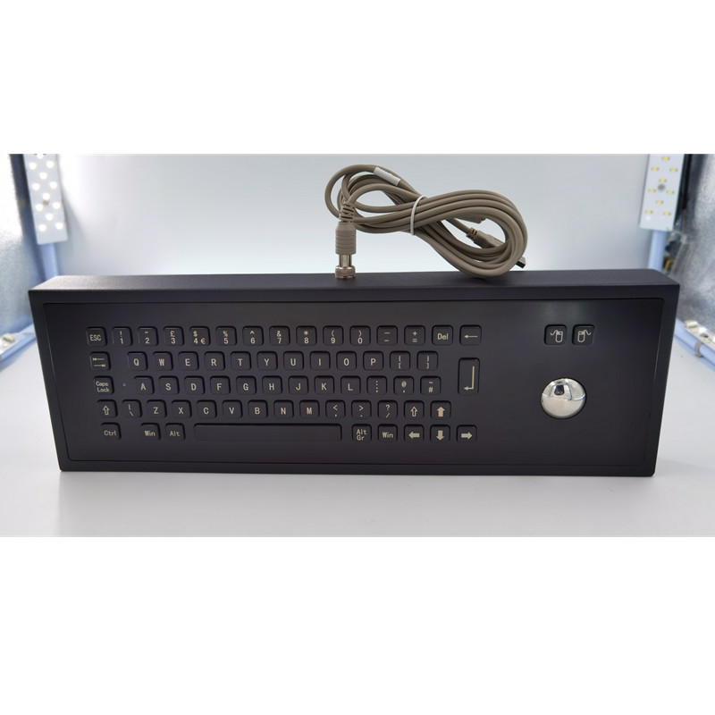 트랙 볼과 흑색 컬러 데스크탑 IP65 공업용 금속 키보드 65 키