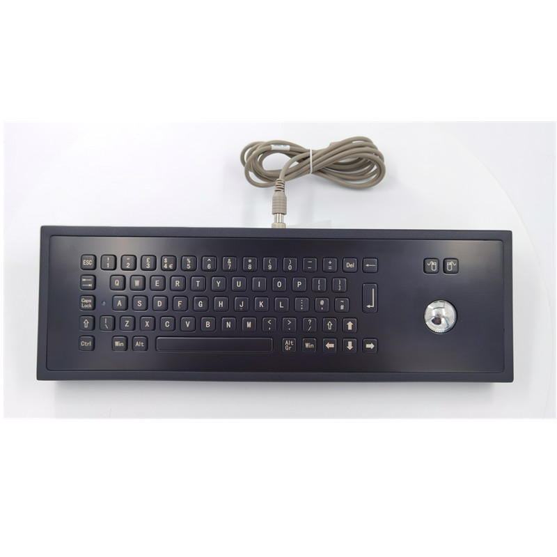 트랙 볼과 흑색 컬러 데스크탑 IP65 공업용 금속 키보드 65 키