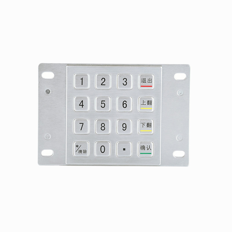 304 스테인레스 스틸 ATM 머신 핀 패드 결제 키오스크 IP65 암호화 된 금속 키보드 16 키