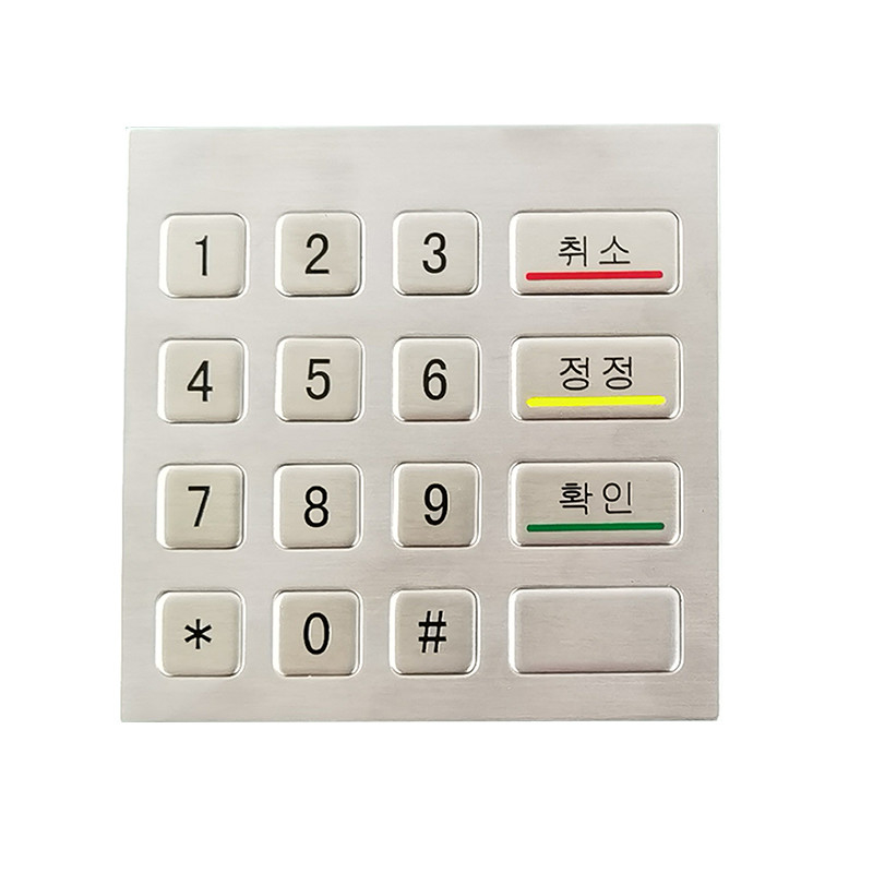 IP65 스테인리스 스틸 금속 숫자 키보드 16 키로 셀프 서비스 키오스크 기계