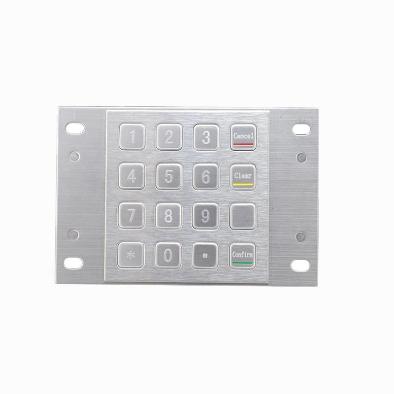 IP65 스테인리스 스틸 ATM 암호화 된 금속 핀 패드 16 키로 셀프 서비스 결제 키오스크
