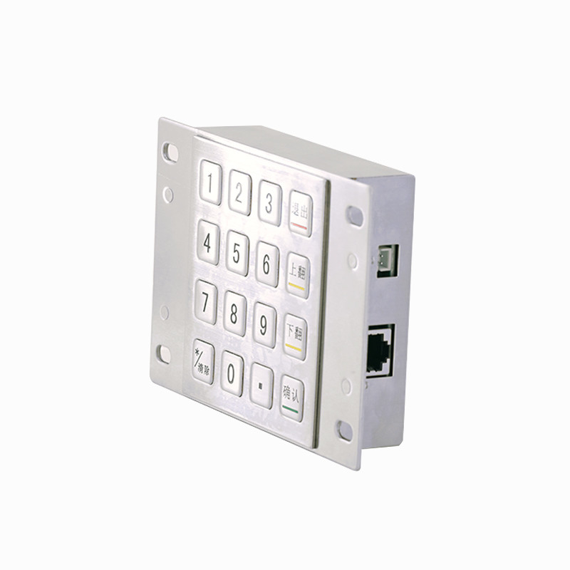 IP65 스테인리스 스틸 ATM 암호화 된 금속 핀 패드 16 키로 셀프 서비스 결제 키오스크