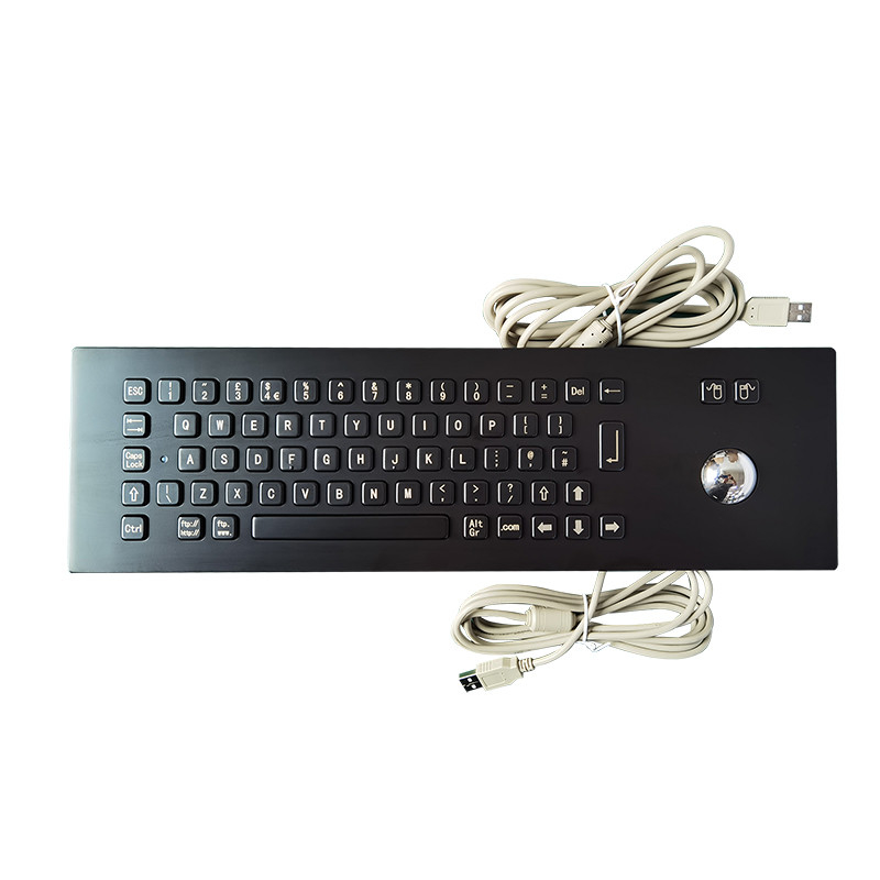 셀프 서비스 키오스크 패널 설치 검은 스테인리스 스틸 금속 키보드 사용자 정의 레이아웃 및 USB 인터페이스