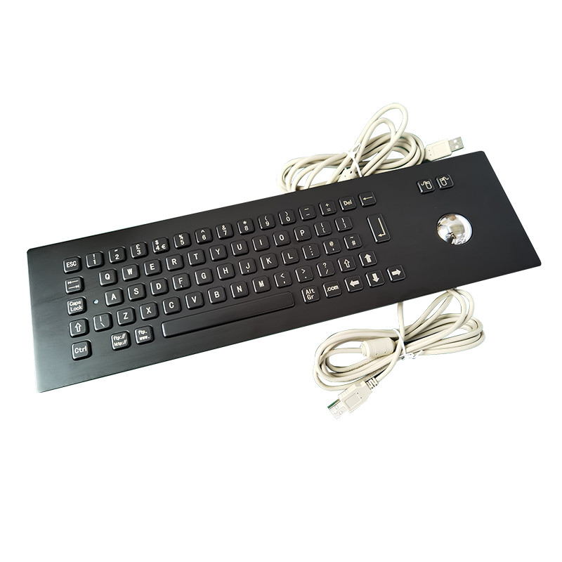 셀프 서비스 키오스크 패널 설치 검은 스테인리스 스틸 금속 키보드 사용자 정의 레이아웃 및 USB 인터페이스