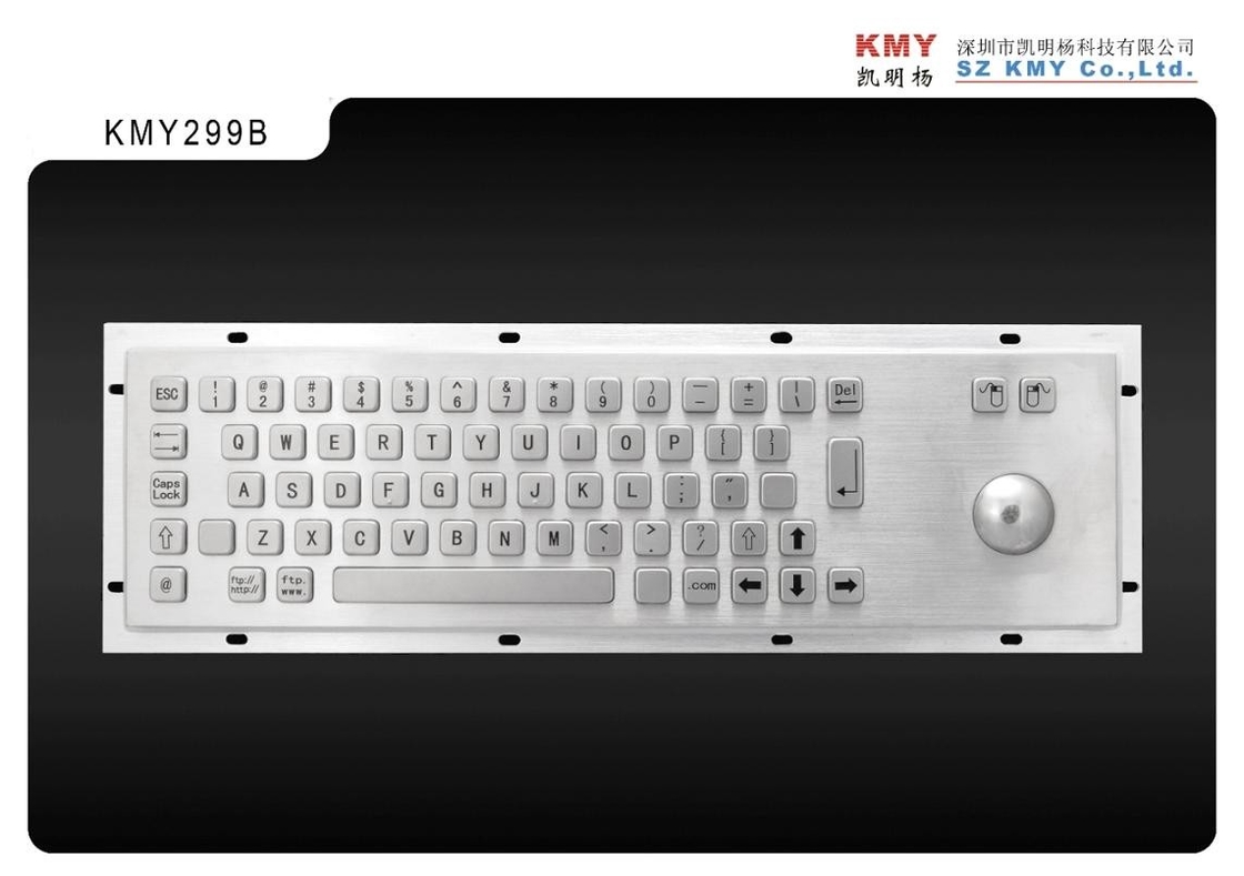 위치 입력 장치 트랙 볼과 USB 포트와 65 열쇠 표준 키오스크 금속 키보드