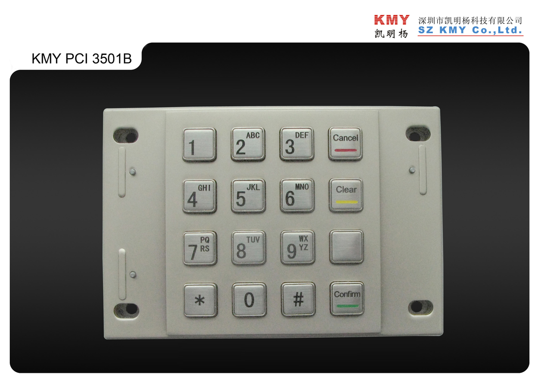 PCI 4.0 16 키 금속 EPP 핀 패드 87.5x91.5mm 현금 인출기 키패드